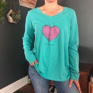 Life Is Good Tops - Life is Good Teal "Love is all you need" Top Life Is Good Tops - Life is Good Teal "Love is all you need" Top